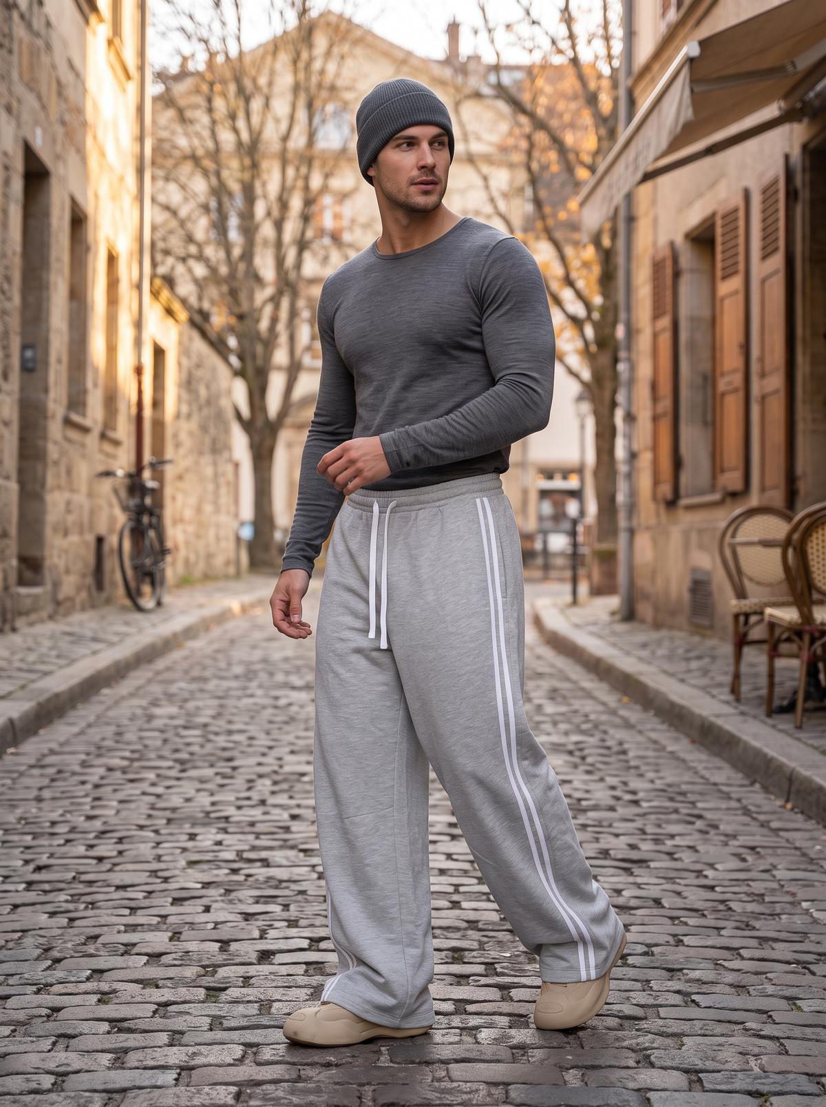 Cameron Men's Baggy Sweatpants – Wide Leg, Drawstring Waist & Side Pockets