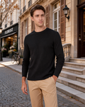 Gordon Men's Waffle Knit Sweater – Crew Neck, Long Sleeves & Ribbed Cuffs