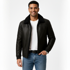 Elphin Men's Fur-Collar Jacket – Sophisticated Zip-Up Coat with a Modern Tailored Fit