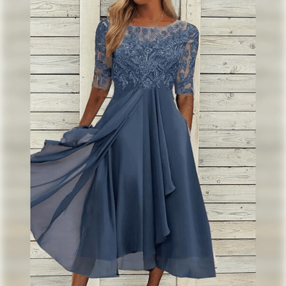 Keziah Sophisticated Women's Dress – Long Dress in Lightweight Chiffon with a Graceful Drape