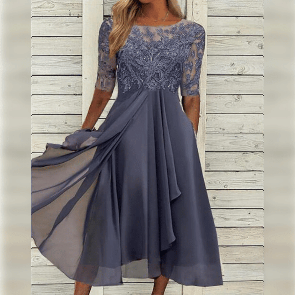 Keziah Sophisticated Women's Dress – Long Dress in Lightweight Chiffon with a Graceful Drape