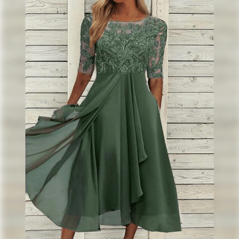 Keziah Sophisticated Women's Dress – Long Dress in Lightweight Chiffon with a Graceful Drape
