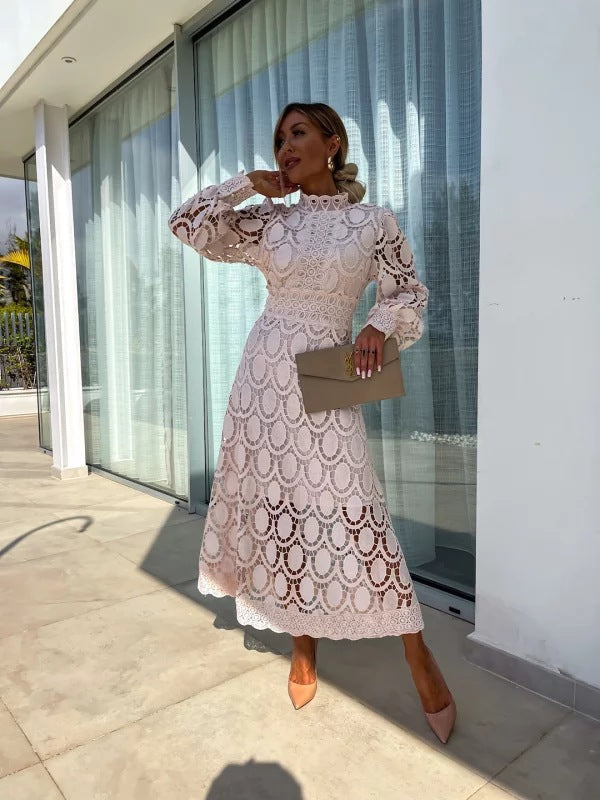 Mathilde Refined Women's Dress – Lace Dress with Full-Length Sleeves for a Chic Night Out