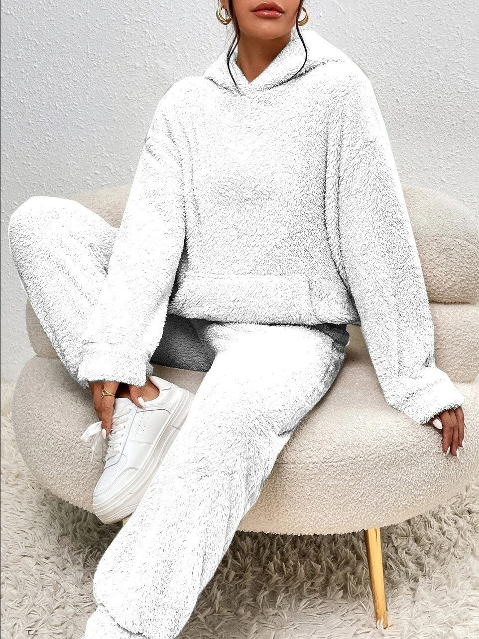 Queralt Women's Set – Gentle Fleece Loungewear with Cozy Hoodie & Jogger