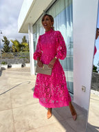 Mathilde Refined Women's Dress – Lace Dress with Full-Length Sleeves for a Chic Night Out