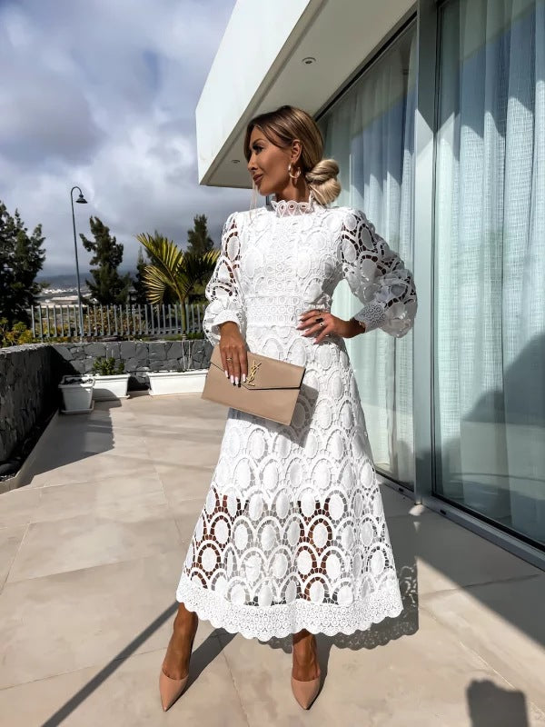 Mathilde Refined Women's Dress – Lace Dress with Full-Length Sleeves for a Chic Night Out