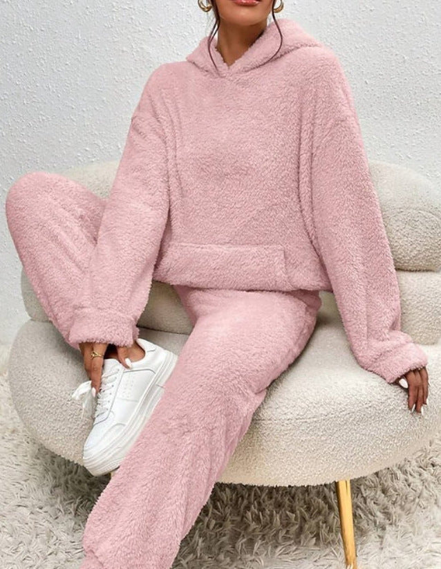 Queralt Women's Set – Gentle Fleece Loungewear with Cozy Hoodie & Jogger
