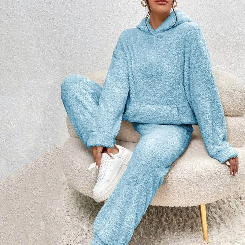 Queralt Women's Set – Gentle Fleece Loungewear with Cozy Hoodie & Jogger