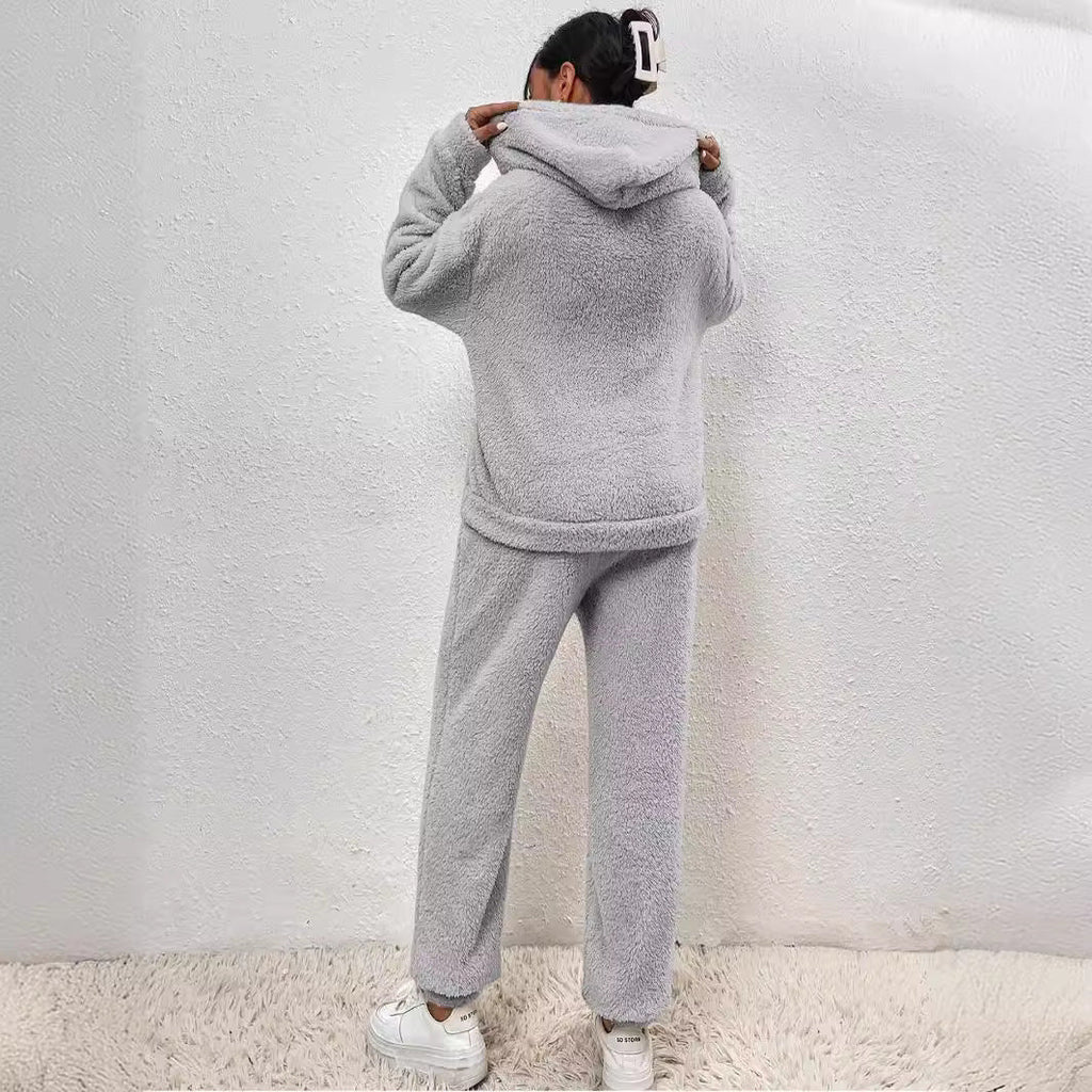 Queralt Women's Set – Gentle Fleece Loungewear with Cozy Hoodie & Jogger