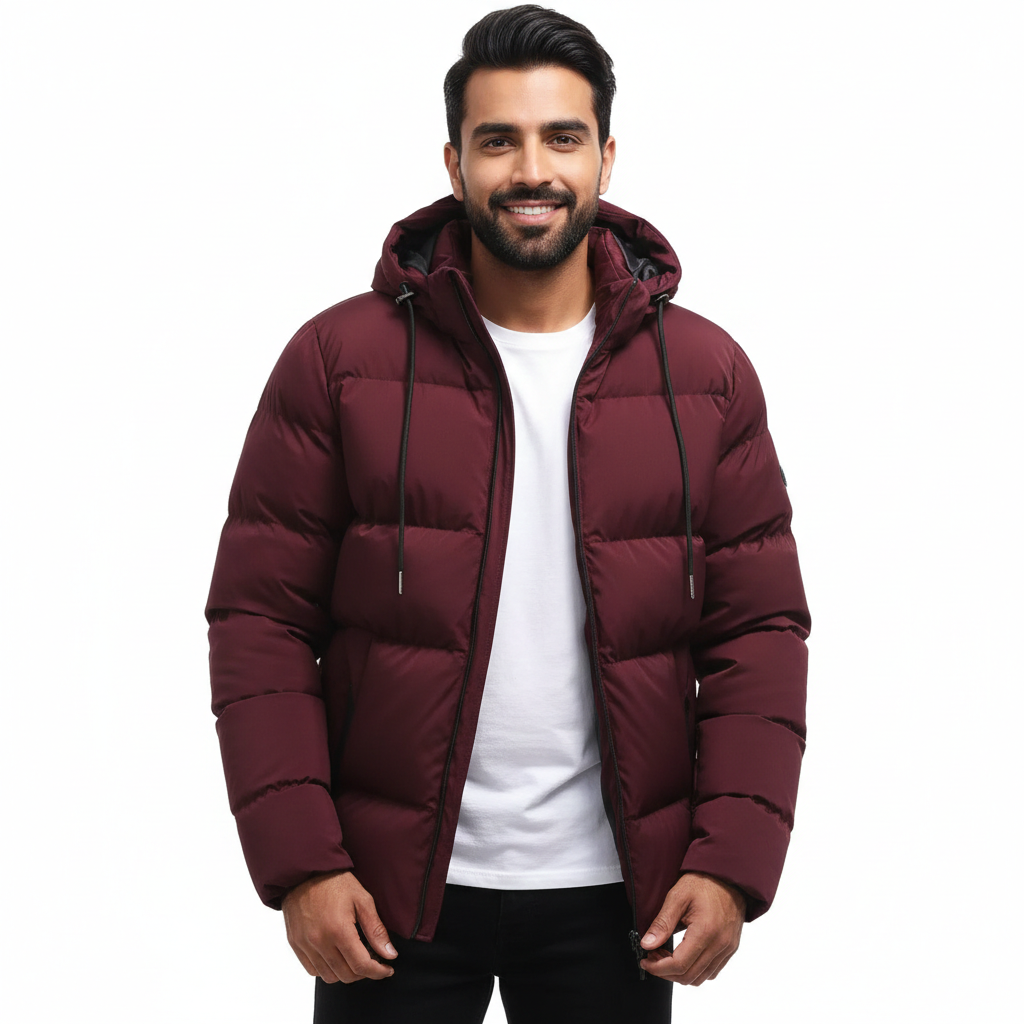 Constantina Men's Waterproof Winter Parka – Quilted Puffer Design, Hood & Maximum Warmth