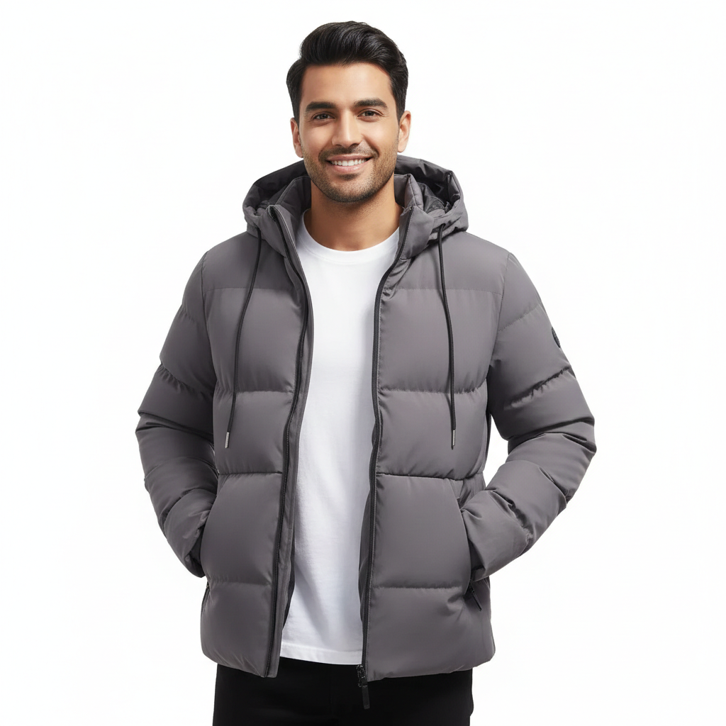 Constantina Men's Waterproof Winter Parka – Quilted Puffer Design, Hood & Maximum Warmth