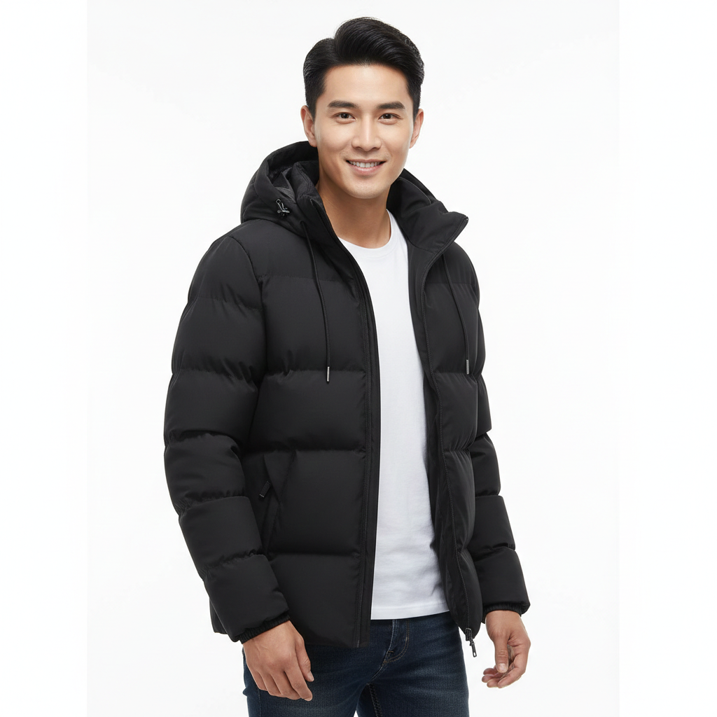 Constantina Men's Waterproof Winter Parka – Quilted Puffer Design, Hood & Maximum Warmth