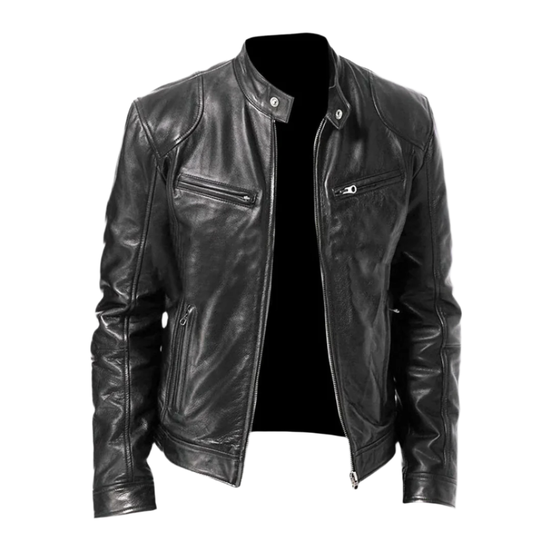 Kaspar Men's Leather Jacket – Sleek & Long-Lasting Bomber with a Modern, Cozy Style