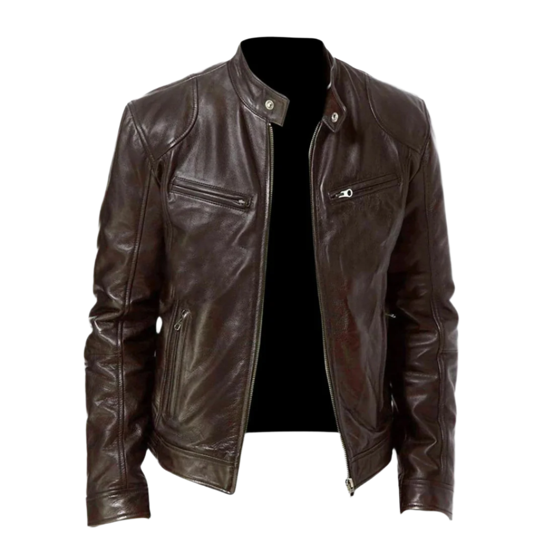 Kaspar Men's Leather Jacket – Sleek & Long-Lasting Bomber with a Modern, Cozy Style