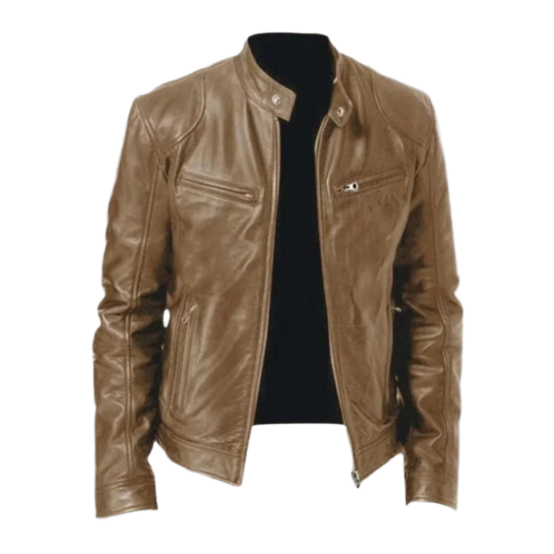 Kaspar Men's Leather Jacket – Sleek & Long-Lasting Bomber with a Modern, Cozy Style
