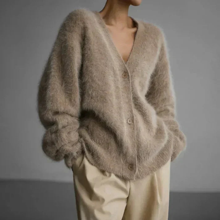 Leofric Women's Cashmere Sweater – Relaxed Refined Cardigan & Timeless Cozy Comfort