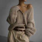 Leofric Women's Cashmere Sweater – Relaxed Refined Cardigan & Timeless Cozy Comfort