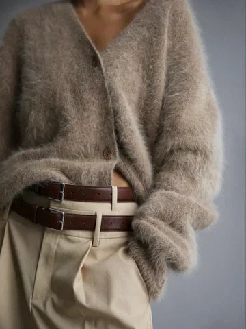 Leofric Women's Cashmere Sweater – Relaxed Refined Cardigan & Timeless Cozy Comfort