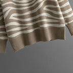 Marisenne Women's Cashmere Set – Chic Zebra-Print Design, Plush & Cozy