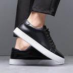 Solveig Men's Leather Sneakers – Sleek Genuine Leather Sneakers with a Cushioned Sole and Timeless Design