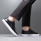 Solveig Men's Leather Sneakers – Sleek Genuine Leather Sneakers with a Cushioned Sole and Timeless Design