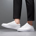 Solveig Men's Leather Sneakers – Sleek Genuine Leather Sneakers with a Cushioned Sole and Timeless Design