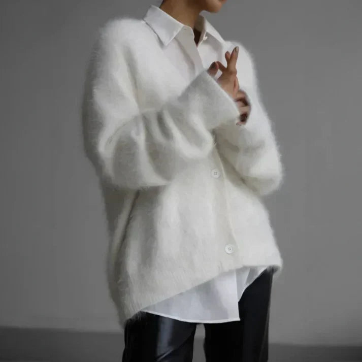 Leofric Women's Cashmere Sweater – Relaxed Refined Cardigan & Timeless Cozy Comfort