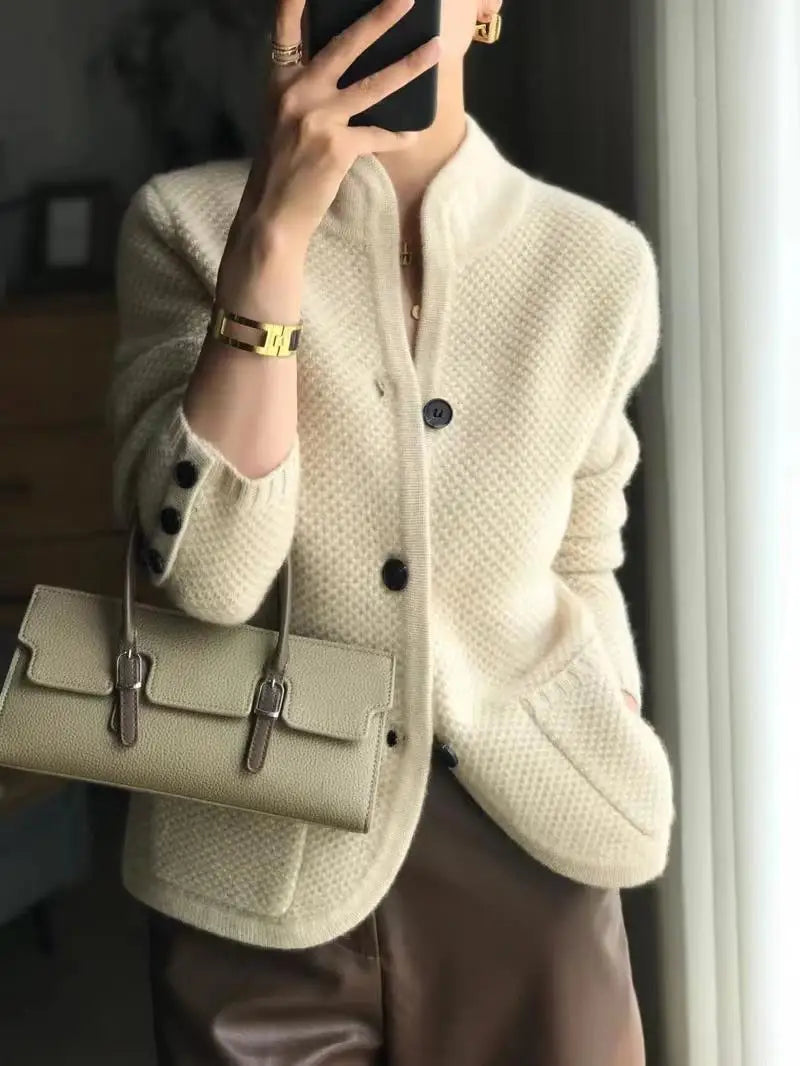 Magnhild Women's Cardigan – Plush Cashmere Button-Front Sweater with a Timeless Sophisticated Cut