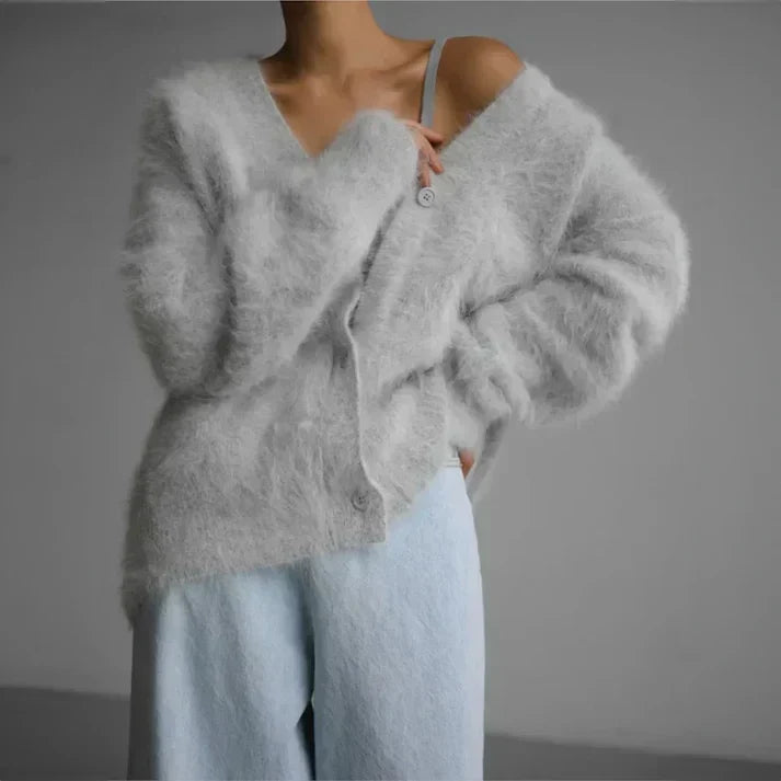 Leofric Women's Cashmere Sweater – Relaxed Refined Cardigan & Timeless Cozy Comfort