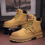 Xarles Men's Lace-Up Boots – Rugged Leather Shoes with Non-Slip Sole & Premium Comfort