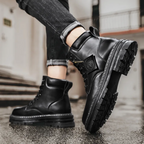 Xarles Men's Lace-Up Boots – Rugged Leather Shoes with Non-Slip Sole & Premium Comfort