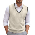 Wenceslas Men's Sweater – Sophisticated, Cozy Sleeveless V-Neckline, Modern Style