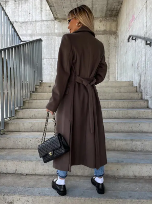 Dagfinn Women's Long Coat – Sophisticated Winter Trench with Belt & Insulating Lining