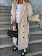 Dagfinn Women's Long Coat – Sophisticated Winter Trench with Belt & Insulating Lining