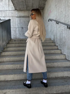 Dagfinn Women's Long Coat – Sophisticated Winter Trench with Belt & Insulating Lining