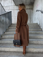Dagfinn Women's Long Coat – Sophisticated Winter Trench with Belt & Insulating Lining