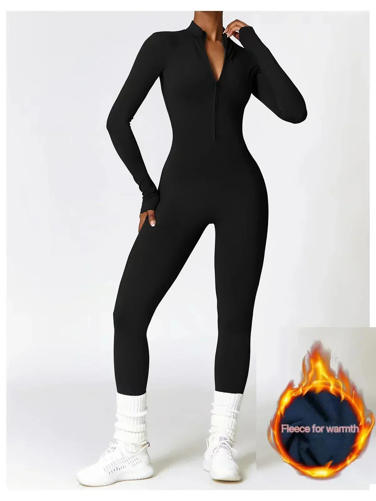 Paloma Women's Winter Onesie – Cozy Fleece-Lined Jumpsuit with Flexible Fabric and Adjustable Neckline