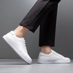 Solveig Men's Leather Sneakers – Sleek Genuine Leather Sneakers with a Cushioned Sole and Timeless Design