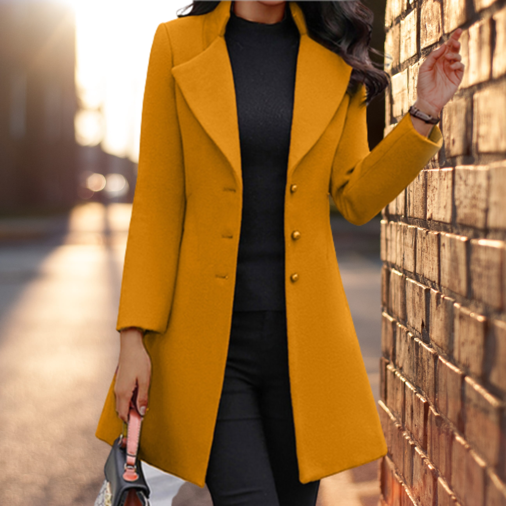 Aldric Wool-Blend Coat for Women – Fitted Winter Jacket with Classic, Sophisticated Design