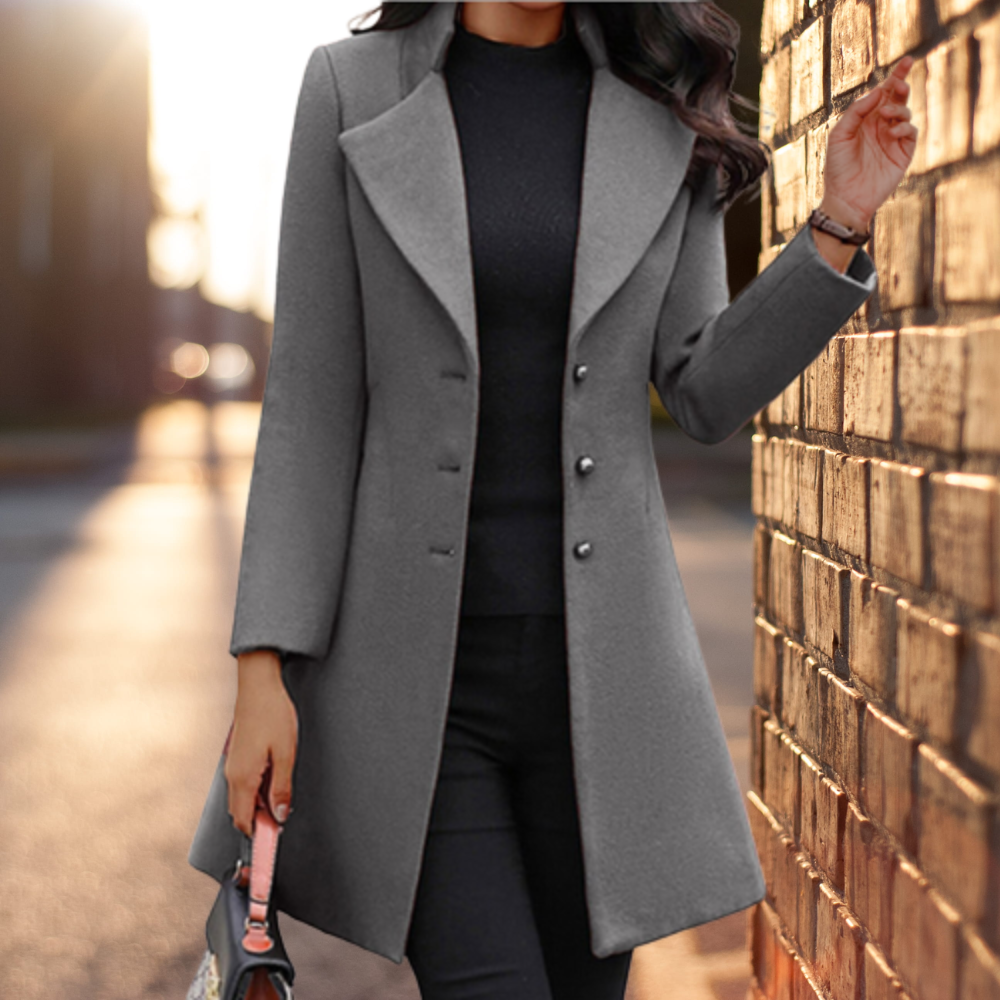 Aldric Wool-Blend Coat for Women – Fitted Winter Jacket with Classic, Sophisticated Design
