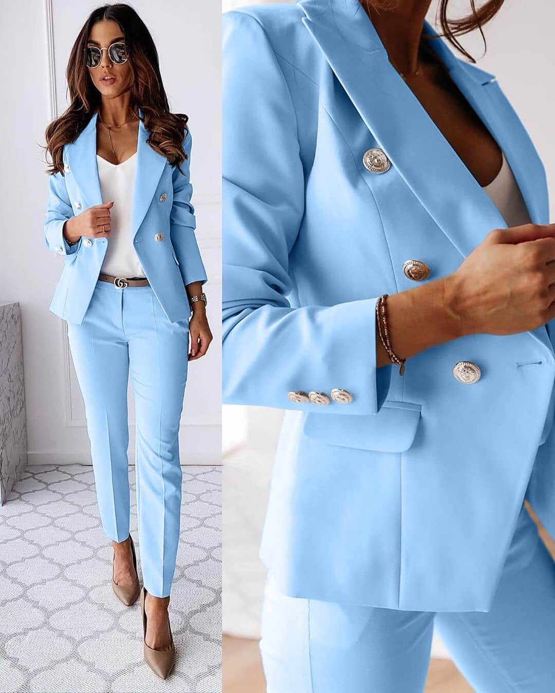 Jacinta Women's Suit – A Modern Set with a Sharp Blazer & Chic Tailored Trousers