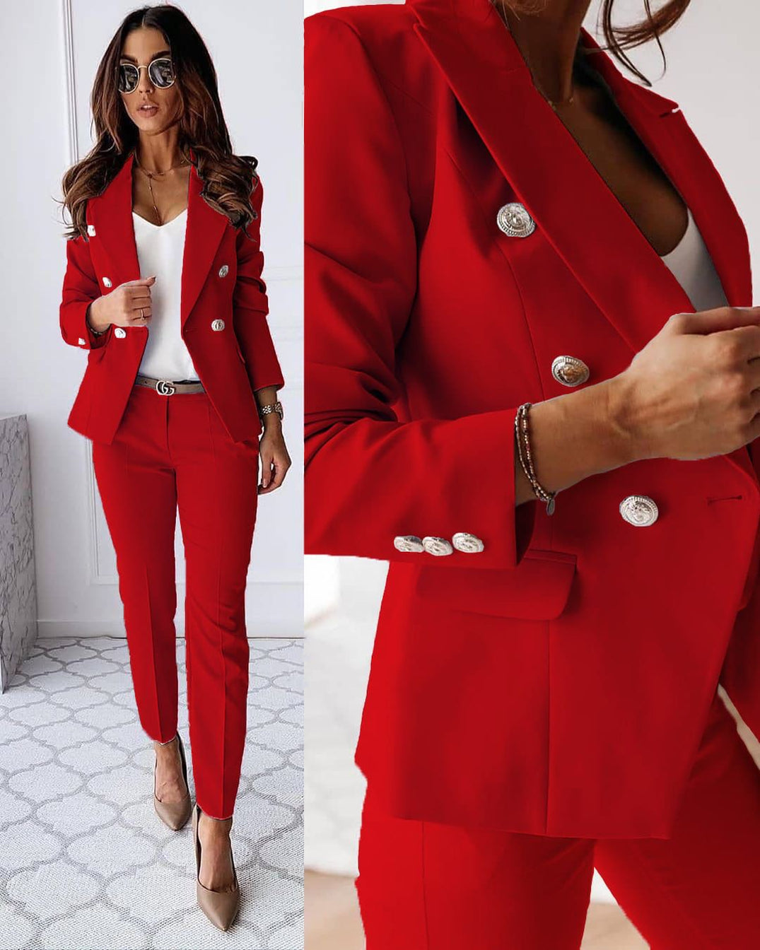 Jacinta Women's Suit – A Modern Set with a Sharp Blazer & Chic Tailored Trousers
