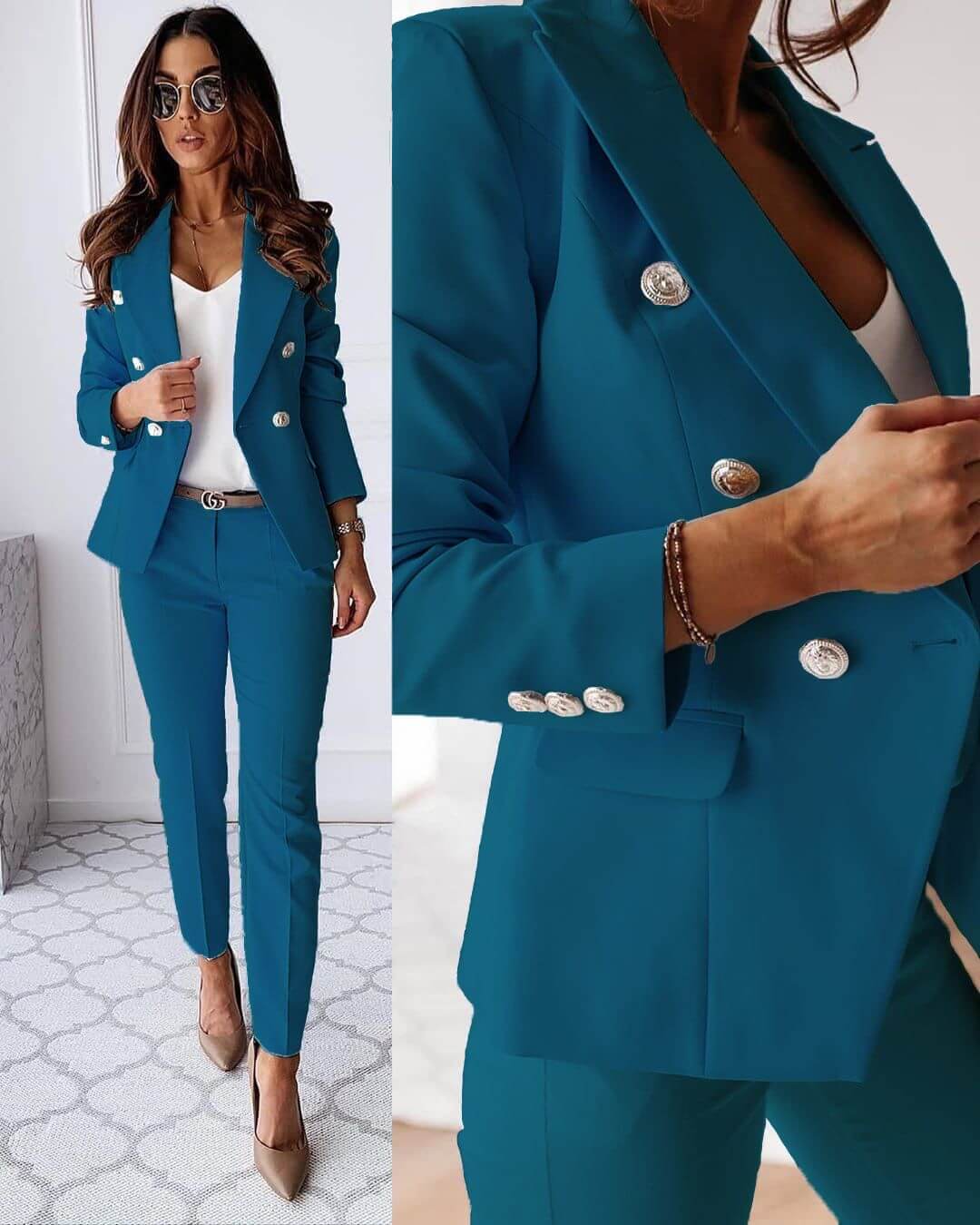 Jacinta Women's Suit – A Modern Set with a Sharp Blazer & Chic Tailored Trousers