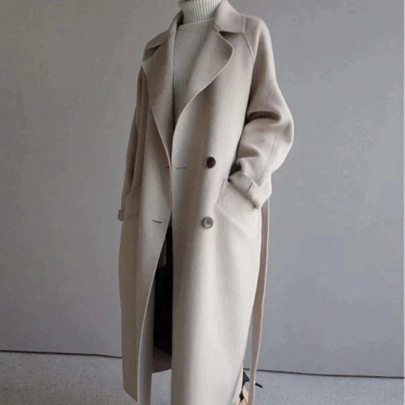 Leocadia Women's Long Wool Coat – Stylish & Cozy Timeless Winter Coat