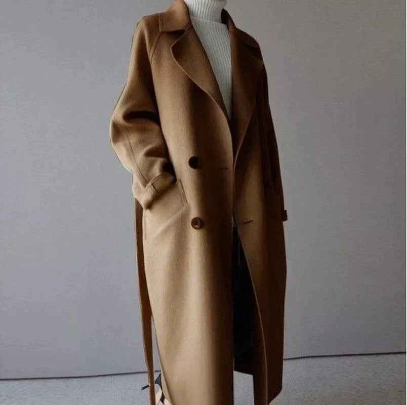 Leocadia Women's Long Wool Coat – Stylish & Cozy Timeless Winter Coat