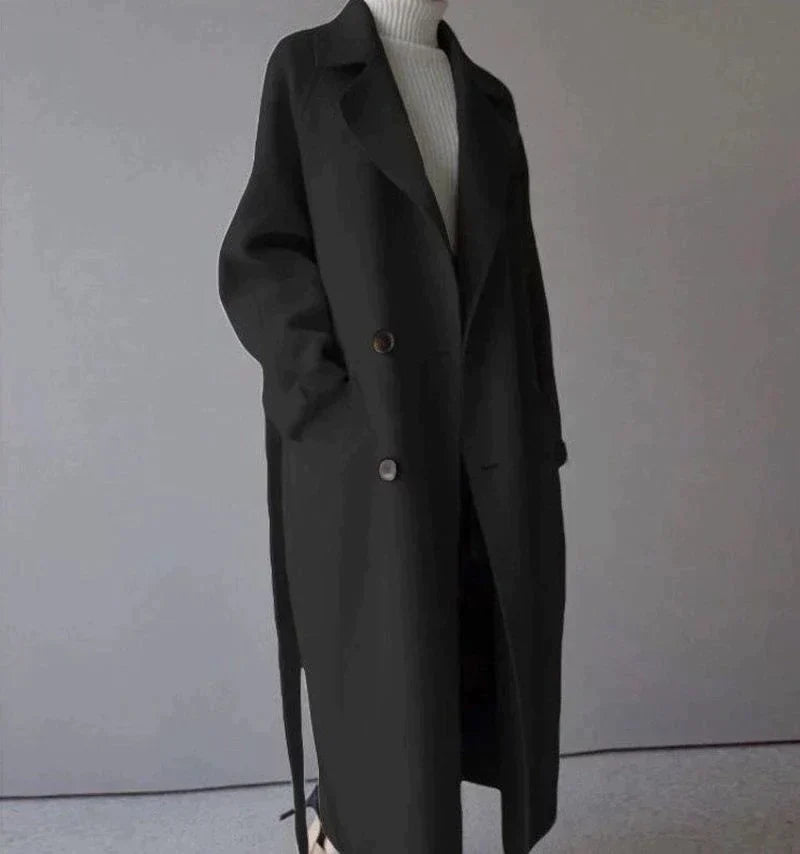 Leocadia Women's Long Wool Coat – Stylish & Cozy Timeless Winter Coat