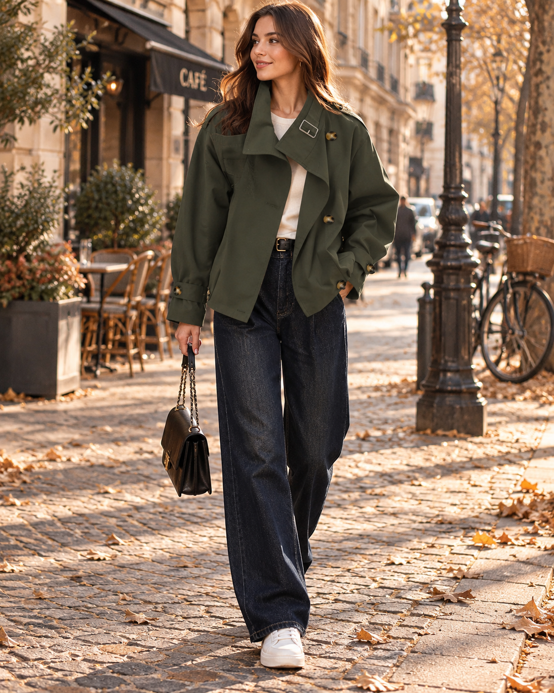 Heather Women's High-Neck Jacket – Elasticated Waist, Long Sleeves & Regular Fit
