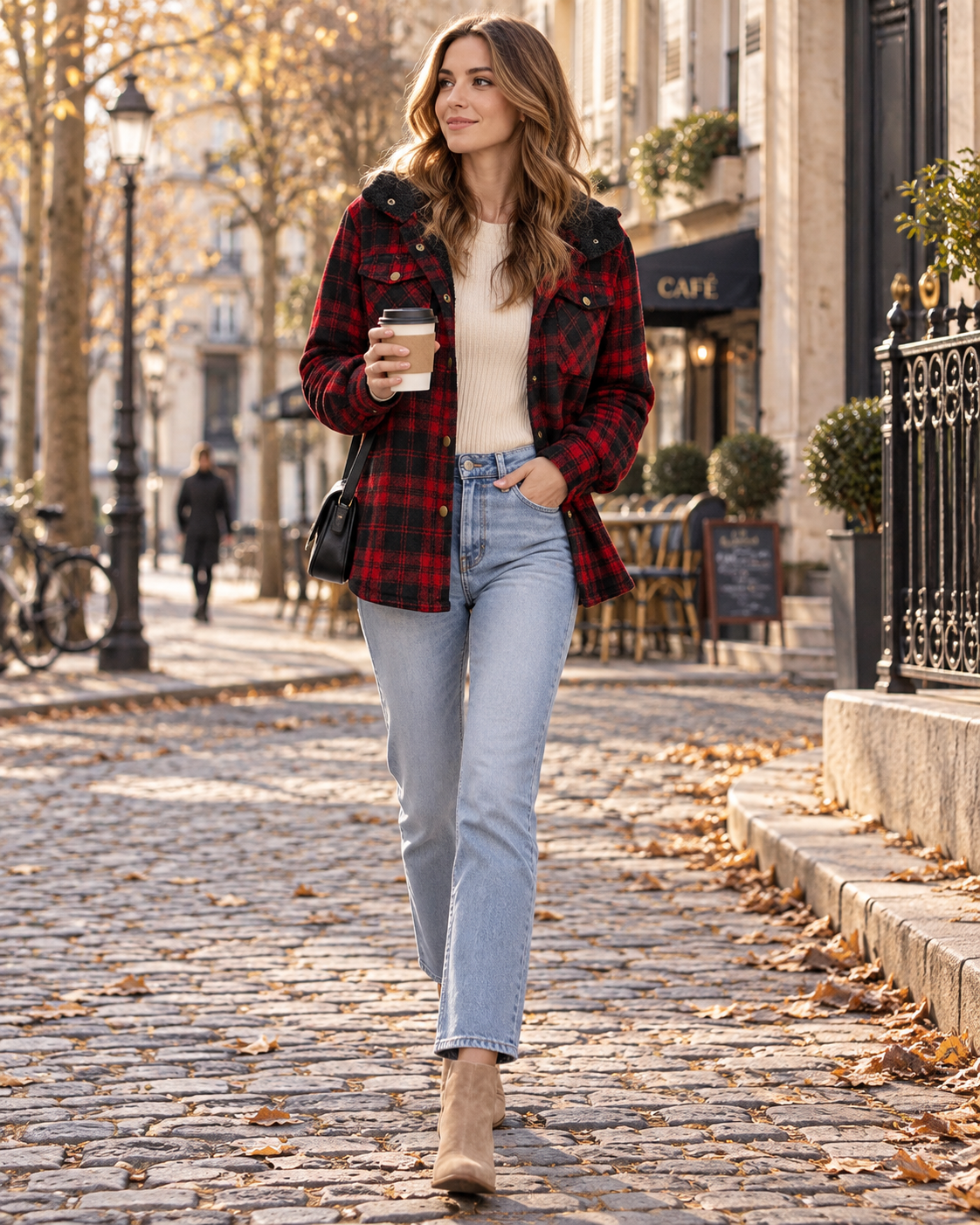 Nancy Women's Plaid Hooded Jacket – Fleece Lined, Button Front & Relaxed Fit