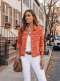 Cato Women's Denim Jacket – Button-Up Front, Western Style & 4 Handy Pockets