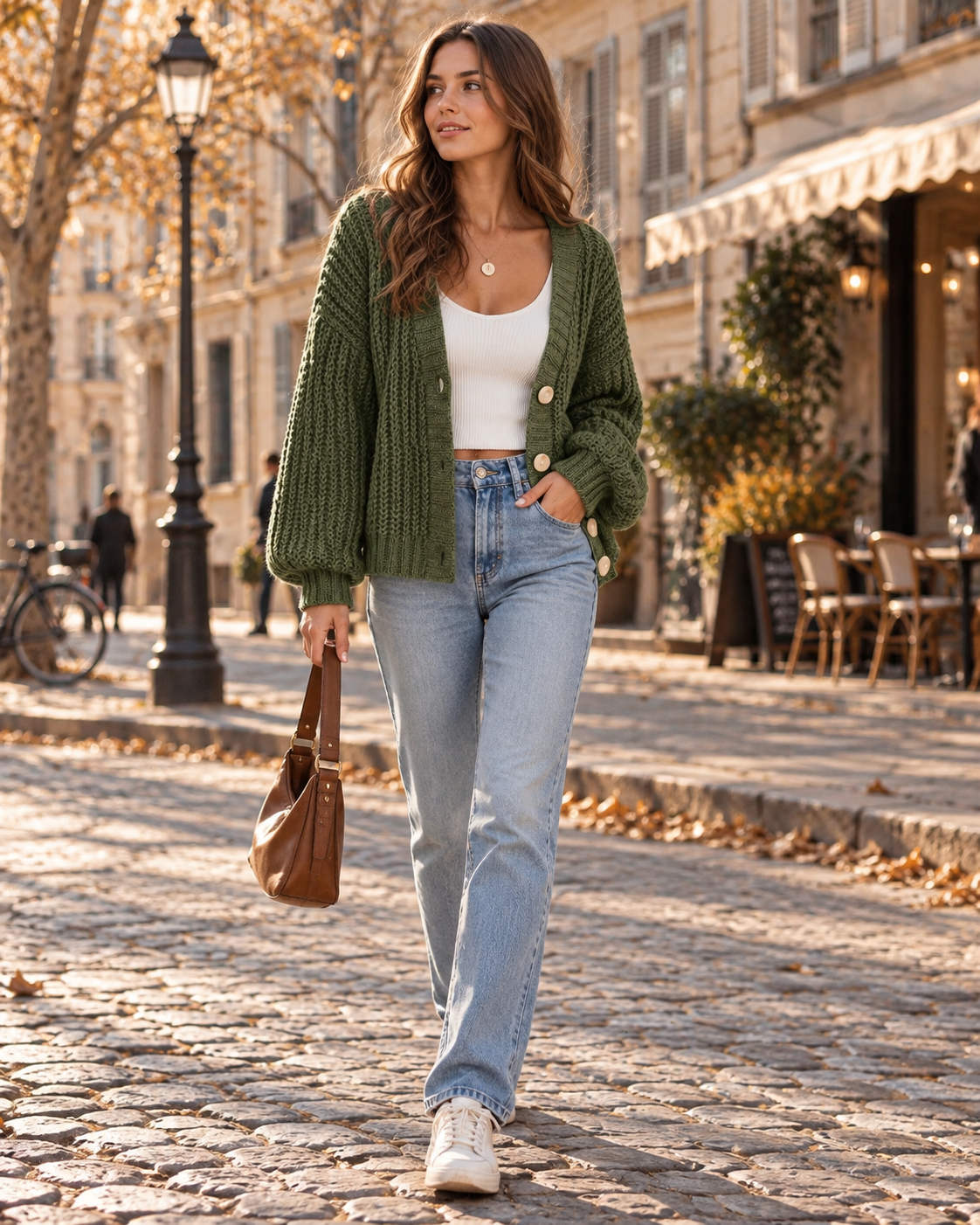 Gwendolyn Women's Oversized Knit Cardigan – V-Neck, Button Front & Long Sleeves